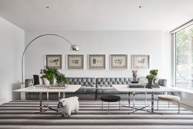 Example of a large trendy home design design in Dallas