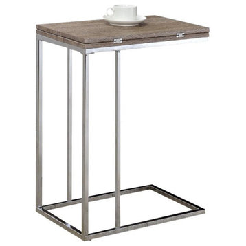 Bowery Hill End Table in Gray and Weathered Oak