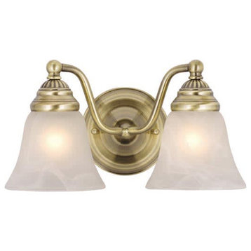 Roseto VXBF83431 Carson 2 Light 13"W Bathroom Vanity Light - Antique Brass