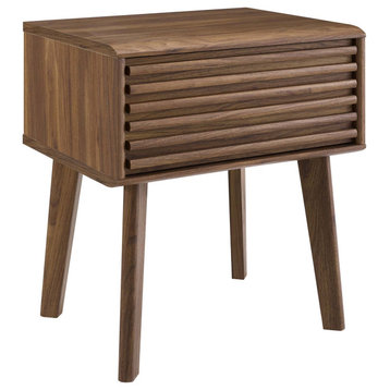 Render End Table Nightstand Walnut