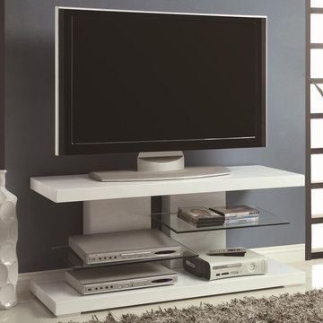 Coaster | Contemporary TV Stand in High Gloss White -$250.16