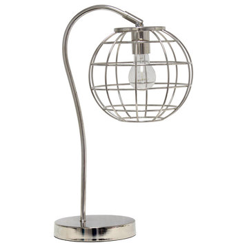 Elegant Designs Caged In Metal Table Lamp, Chrome