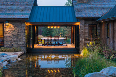 Inspiration for a rustic dining room remodel in Denver