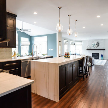 White Macaubas Honed Quartzite Kitchen