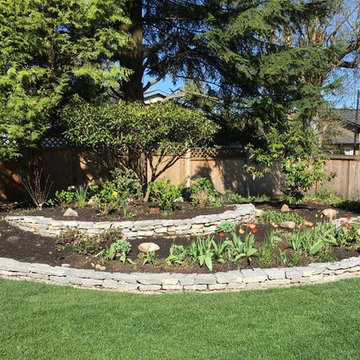 AFTER - Main stepped planted bed - closer view