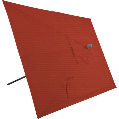 10'x6.5' Rectangular Auto Tilt Market Umbrella, Grey Frame, Sunbrella, Terracott