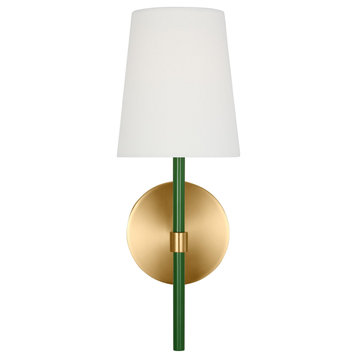 Monroe 1-Light Indoor Wall Small Single Sconce, Burnished Brass Gold