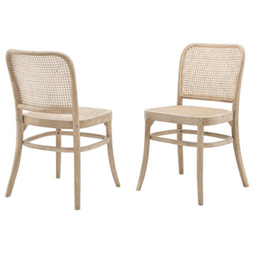 Side Dining Chair, Set of 2, Gray, Wood, Modern, Cafe Bistro Hospitality