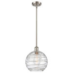 Innovations Lighting - Large Deco Swirl 1-Light Pendant, Brushed Satin Nickel, Clear - A truly dynamic fixture, the Ballston fits seamlessly amidst most decor styles. Its sleek design and vast offering of finishes and shade options makes the Ballston an easy choice for all homes.