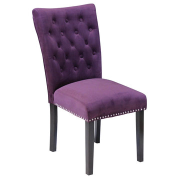 The Eleanor Dining Chair, Plum Wine, Velvet, Set of 2