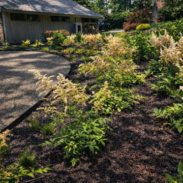 Large Planting Bed Ornamental Grasses Mulch