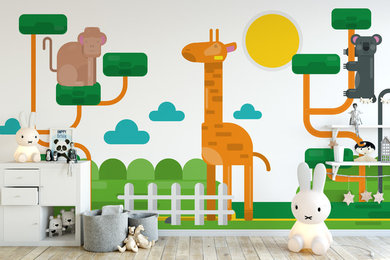Large contemporary kids' room in Hampshire.