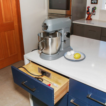 Hidden Outlets in Kitchen Island