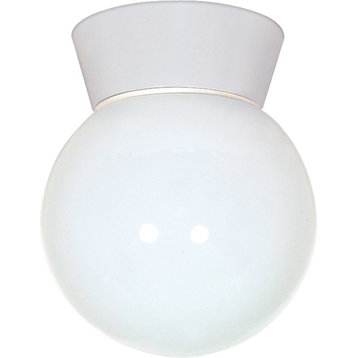 Nuvo Lighting 1-Light 8" Utility, Ceiling Mount With White Glass/White, SF77-532