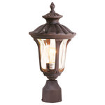 Livex Lighting - Oxford Outdoor Post Head, Imperial Bronze - From the Oxford outdoor lantern collection, this traditional design will add curb appeal to any home. It features a handsome, antique-style post plate and decorative arm. Light amber water glass  cast an appealing light and lends to its vintage charm. Wall plate, arm and other details are all in a imperial bronze finish.