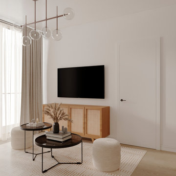 Modern Living Room Area Interior Design for Hotel Apartment