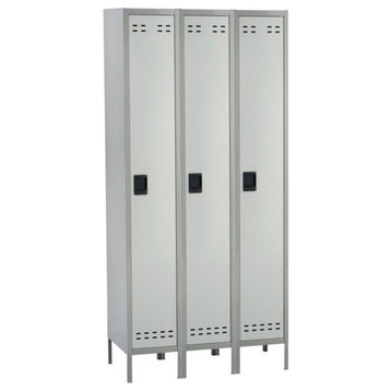 Safco Single Tier Locker 3 Column in Gray
