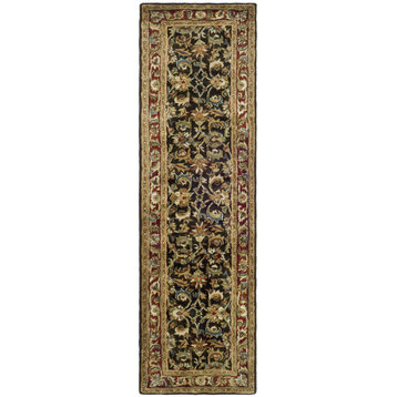 Safavieh Classic Collection CL758 Rug, Dark Olive/Red, 2'3"x8'