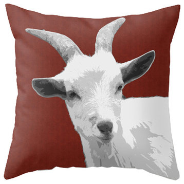 Goat - Red Pillow Cover, 20x20