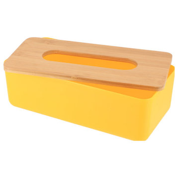 Yellow Padang Rectangular Tissue Box Cover Dispenser Bamboo