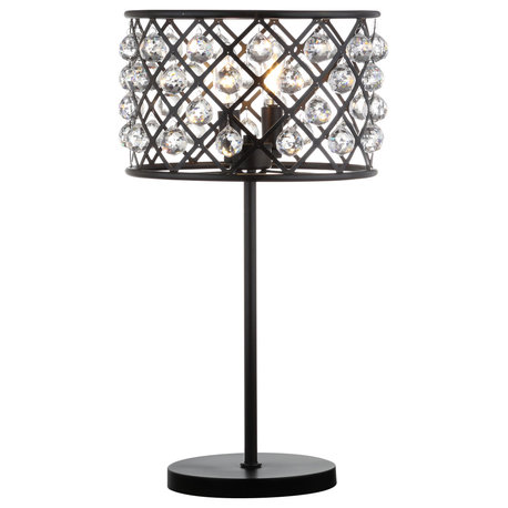 Gabrielle 22.5" Metal, Crystal LED Table Lamp, Oil Rubbed Bronze