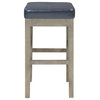 Valencia Bonded Leather Backless Counter Stool Mystique Gray Legs, Payne's Gray