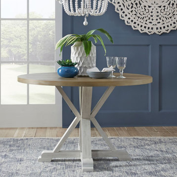 Faith-Marie Single Pedestal Dining Table- White