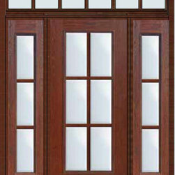Prehung Patio Sidelights-Transom Door 80 6 Lite Full Lite - Patio Doors