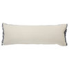 Atlantis Americana Solid Lumbar Pillow with Jute Braiding, Navy/Tan
