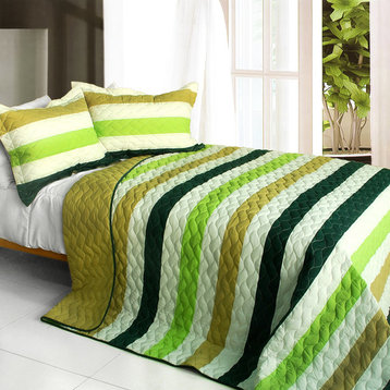 City of Glass 3PC Patchwork Quilt Set (Full/Queen Size)