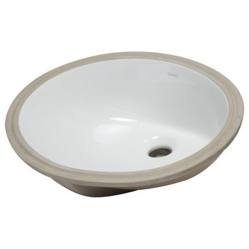 Eago Bc224 White Ceramic 18"x15" Undermount Oval Bathroom Sink