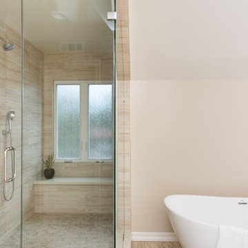 Rain Glass in Shower Remodel for Privacy