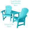 Phat Tommy Outdoor Dining Table and Chairs for 2, Poly Lumber Dining Set, Teal