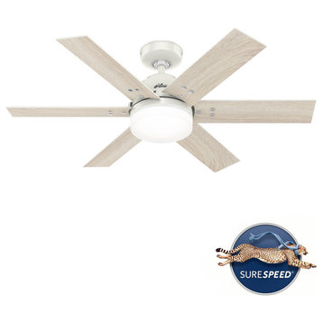 Hunter 44" Pacer Fresh White Ceiling Fan With LED Light and Remote
