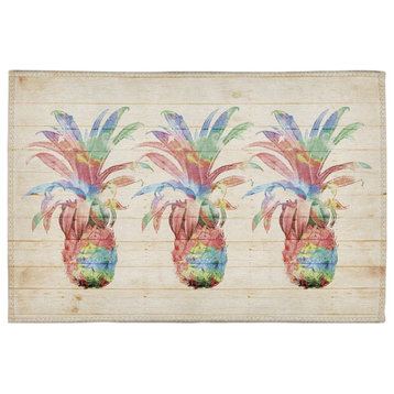 Colorful Pineapples 3'x5' Chenille Rug