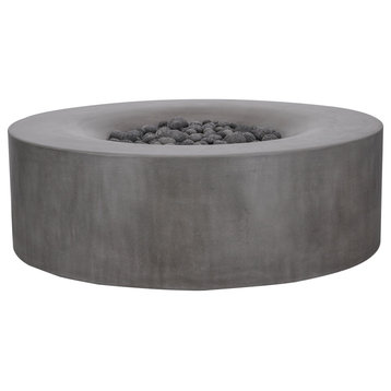 Pyromania Avalon Concrete Round Fire Table, 42", Slate, Propane