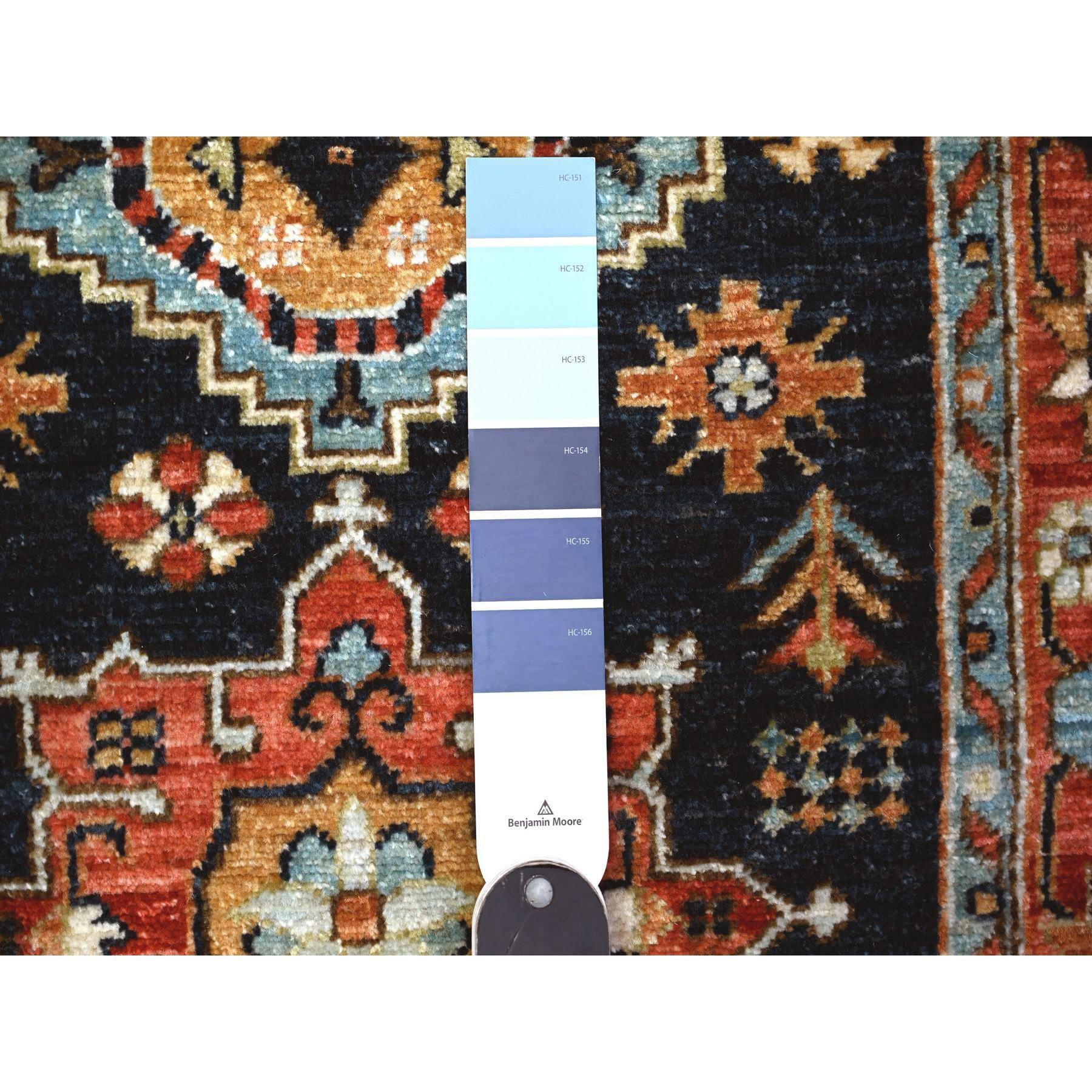 Prussian Rugs Prussian Blue with Carmine Red Border Fine Aryana Karajeh Design Rug 2 ...