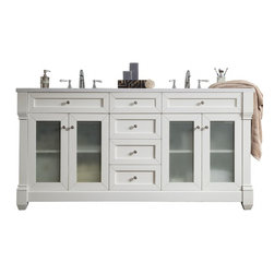 60 inch Double Sink Bathroom Vanity Cottage White Finish - Bathroom Vanities And Sink Consoles