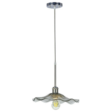 Evelyn 1 Light Mini Pendant, Satin Nickel