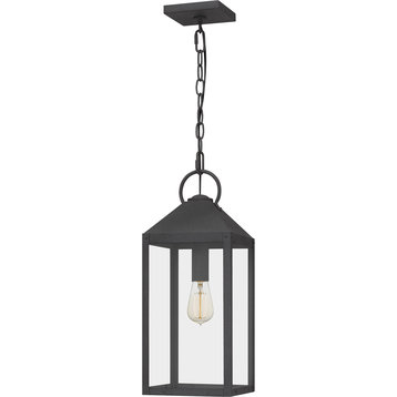 Thorpe One Light Outdoor Hanging Lantern, Mottled Black