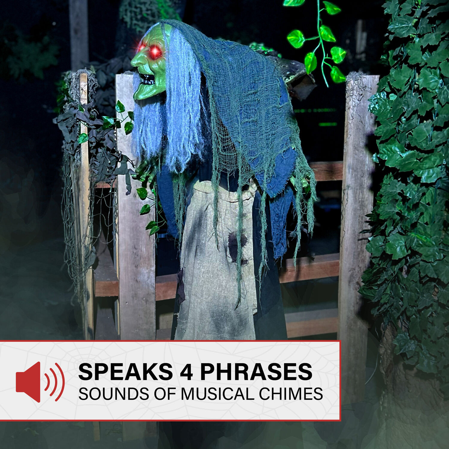Lifesize Animatronic Witch, Lights and Sound