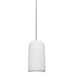 Besa Lighting - Besa Lighting 1XT-GLIDEWH-LED-SN Glide - 4" 3W 1 LED Pendant with Flat Canopy - Our diminutive Glide natural mini pendant is equipped with a cement-based tubular shade, while concealing a focused light source for effective task lighting. Produced from natural elements and industrially inspired, this pendant offers a look that will easily merge into the recent urban decorating trend The 12V cord pendant fixture is equipped with a 10' braided coaxial cord with teflon jacket and a low profile flat monopoint canopy. These stylish and functional luminaries are offered in a beautiful brushed Bronze finish.  Canopy Included: TRUE  Shade Included: TRUE  Cord Length: 120.00  Canopy Diameter: 5 x 5 x 0 Dimable: TRUE  Color Temperature:   Lumens: 230  CRI: 82+  Rated Hours: 40000 HoursGlide 4" 3W 1 LED Pendant with Flat Canopy White ShadeUL: Suitable for damp locations, *Energy Star Qualified: n/a  *ADA Certified: n/a  *Number of Lights: Lamp: 1-*Wattage:3w LED bulb(s) *Bulb Included:Yes *Bulb Type:LED *Finish Type:Bronze