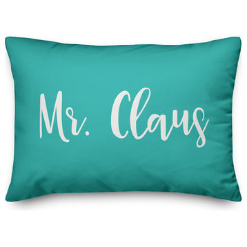 Mr. Claus, Teal 14x20 Lumbar Pillow