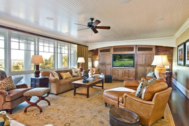Beach style living room photo in Charleston