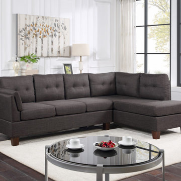 Dalia 97" Linen Modern Sectional Sofa with Right Facing Chaise
