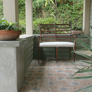75 Most Por Craftsman Tile Porch Design Ideas For 2019 Stylish This Is An Example Of A Small Craftsman Tile Front Porch Design In Los Angeles With
