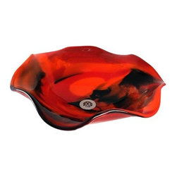 Inferno Splash Blown Glass Vessel Sink - Bathroom Sinks