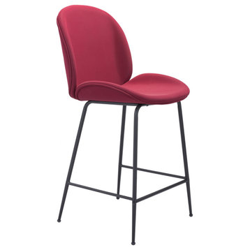 Barrie Barstool Set of 2, Red, Counter Stool