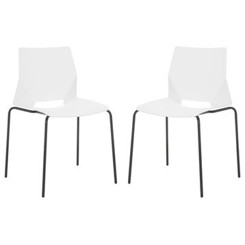 Safavieh Couture Nellie Molded Plastic Dining Chair, White/Black