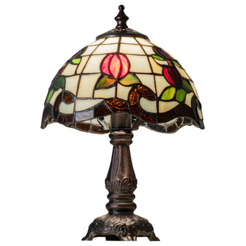 Meyda lighting  19189 12" High Roseborder Mini Lamp